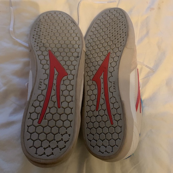 Lakai Skateboard Shoes Cambridge White/Coral Suede size 9.5 - Picture 3 of 6